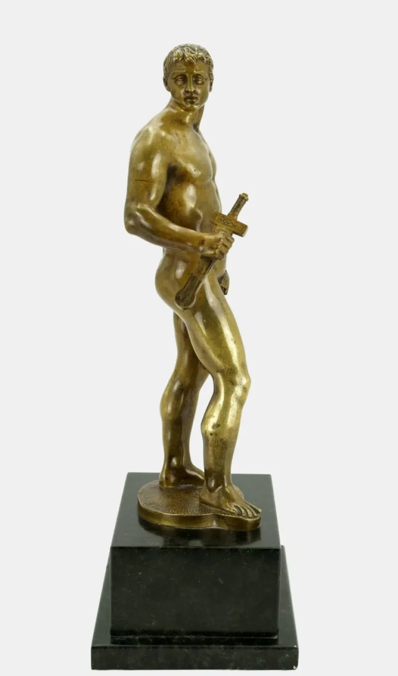 New Pamono Hermann Volz, Naked Warrior with Short Sword, 1935, Bronze