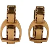 Discount Pamono Hermes Paris French Stirrup 18k Yellow Gold Cufflinks, 1950s