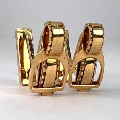Discount Pamono Hermes Paris French Stirrup 18k Yellow Gold Cufflinks, 1950s