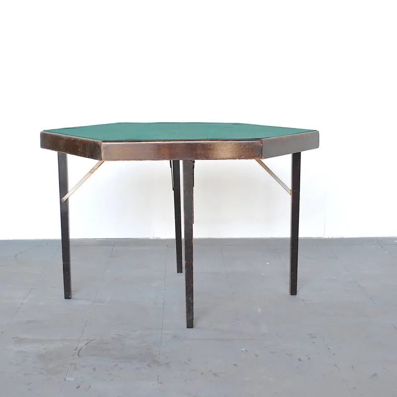 New Pamono Hexagonal Folding Card Table from Fratelli Zari Milano, 1950s