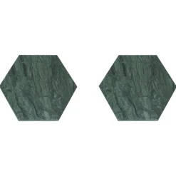 Sale Pamono Hexagonal Green Marble Coasters, Set of 2