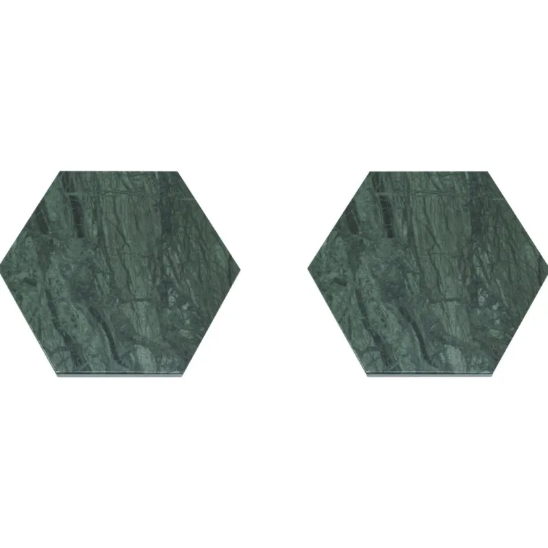 Sale Pamono Hexagonal Green Marble Coasters, Set of 2
