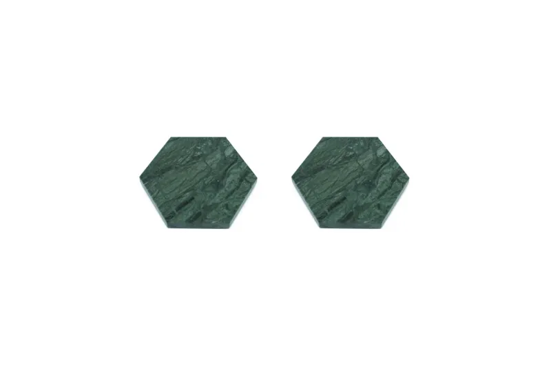 Sale Pamono Hexagonal Green Marble Coasters, Set of 2