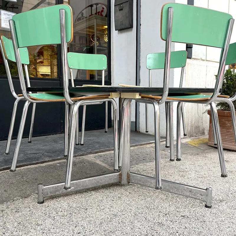 Pamono Hexagonal Nursery Table with Formica Chairs, Italy, 1960s, Set of 7> Children's Tables