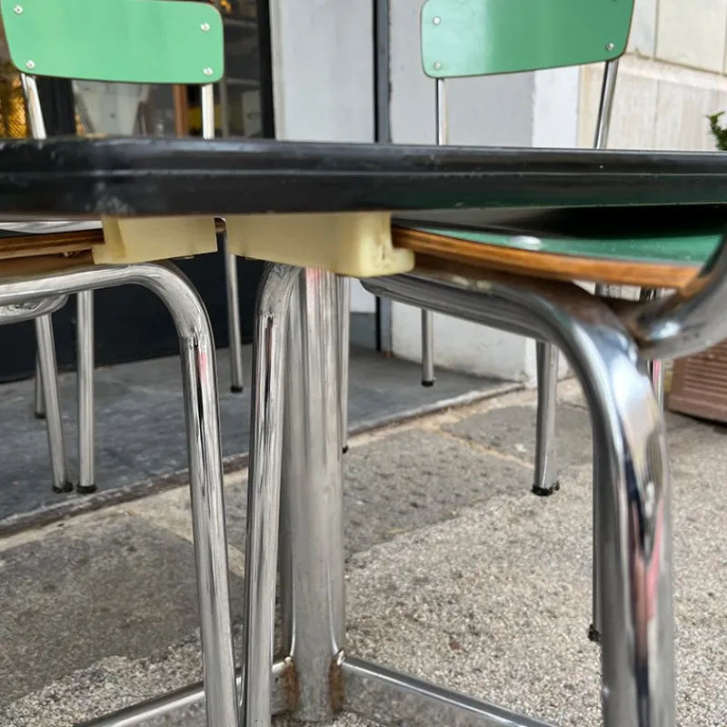 Pamono Hexagonal Nursery Table with Formica Chairs, Italy, 1960s, Set of 7> Children's Tables