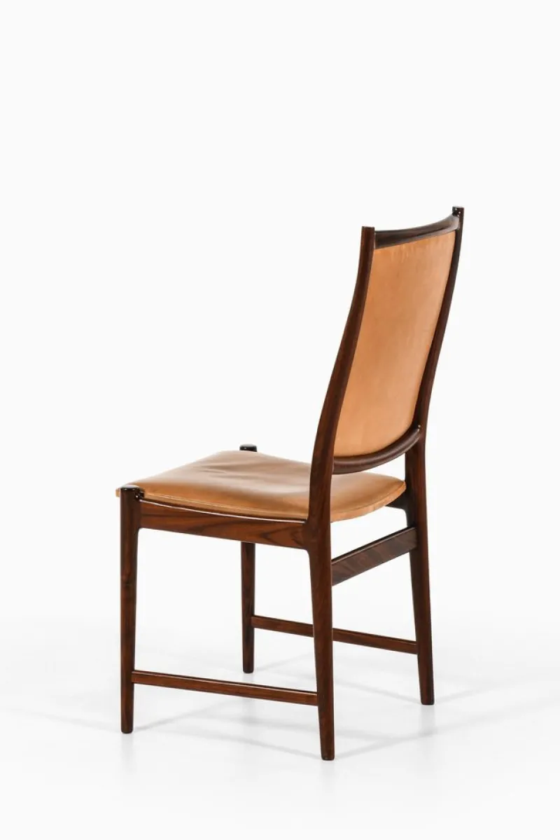 Pamono High Back Dining Chairs in Rosewood and Leather attributed to Torbjørn Afdal, 1950s, Set of 6> Side Chairs & Dining Chairs