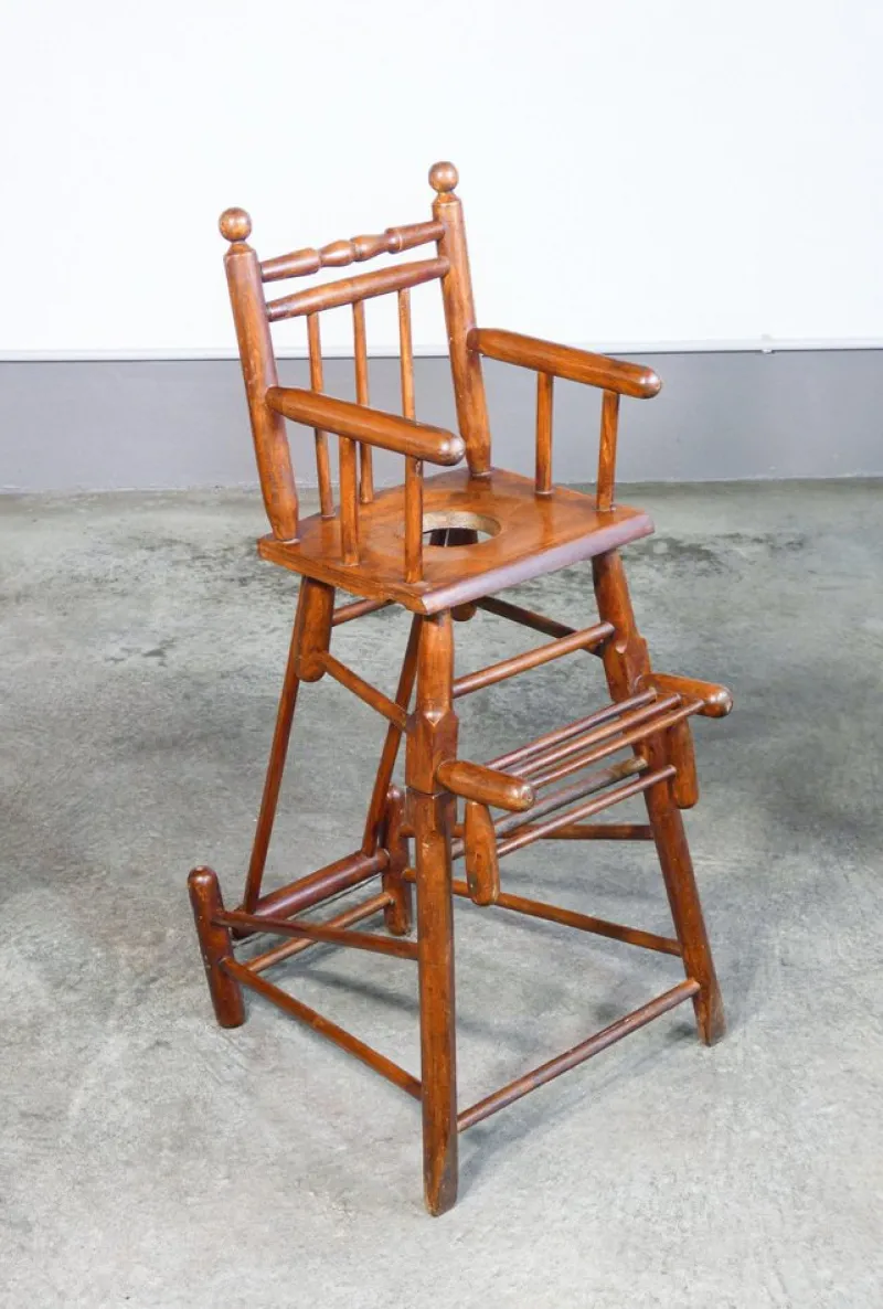 Outlet Pamono High Chair Childrens Potty in Walnut Wood