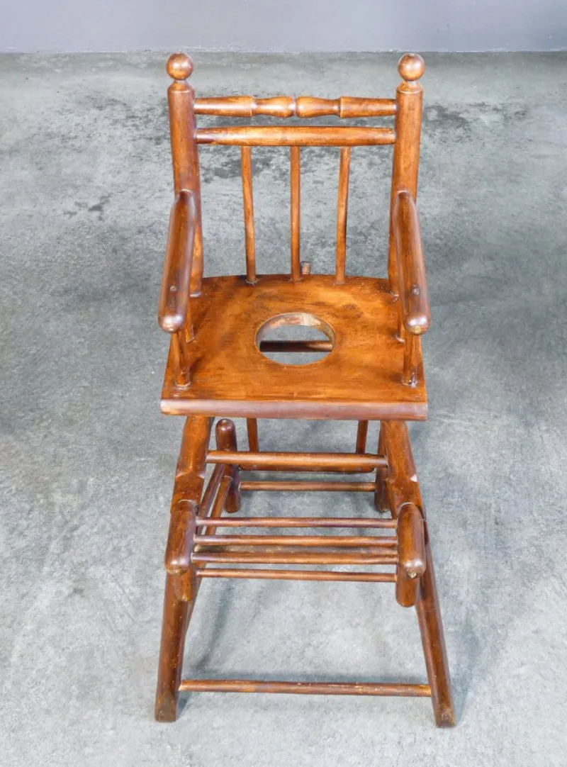 Outlet Pamono High Chair Childrens Potty in Walnut Wood