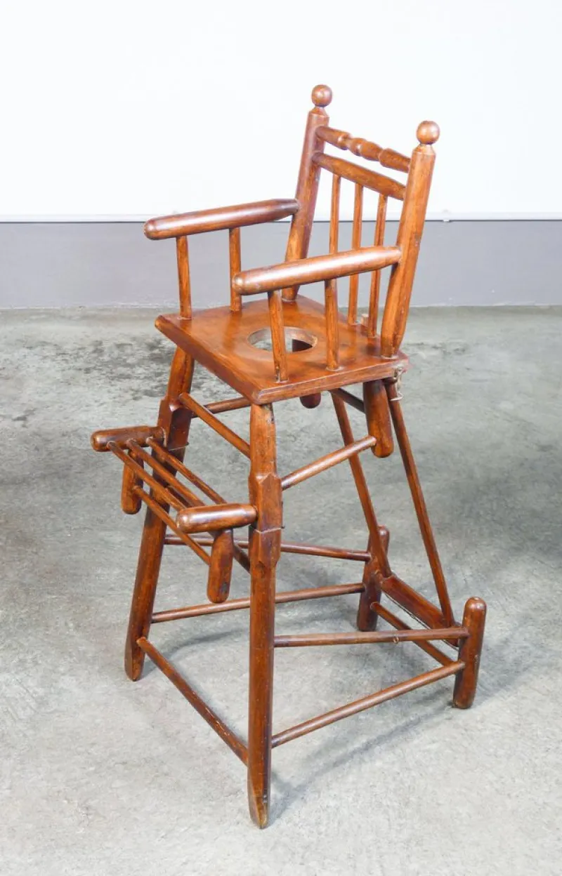 Outlet Pamono High Chair Childrens Potty in Walnut Wood
