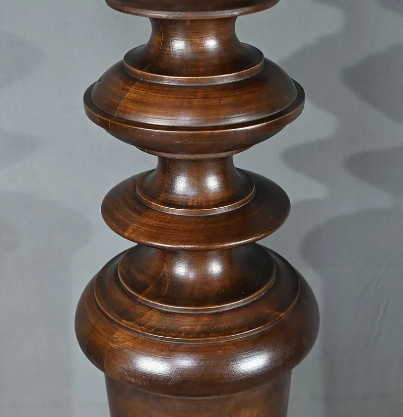 Pamono High Column in Walnut and Marble, 1920> Pedestals And Columns