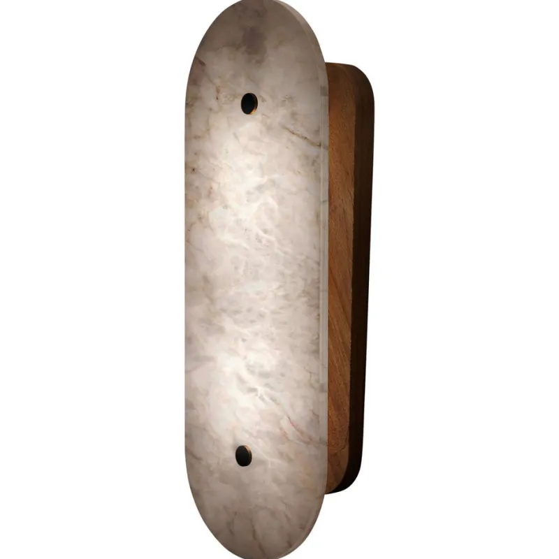 Pamono Hikari Small Iroko Wood Wall Light by Alabastro Italiano> Wall Lights & Sconces