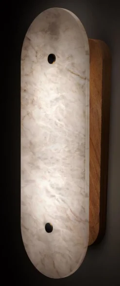 Pamono Hikari Small Iroko Wood Wall Light by Alabastro Italiano> Wall Lights & Sconces