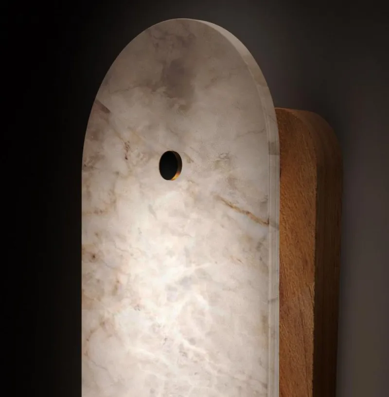 Pamono Hikari Small Iroko Wood Wall Light by Alabastro Italiano> Wall Lights & Sconces