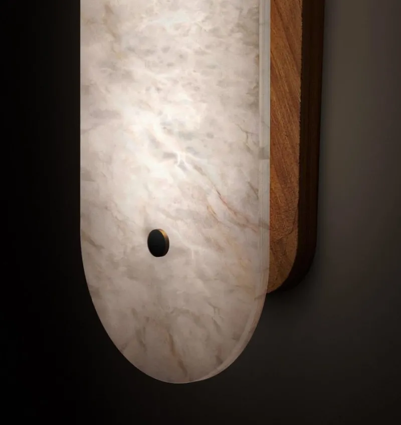 Pamono Hikari Small Iroko Wood Wall Light by Alabastro Italiano> Wall Lights & Sconces