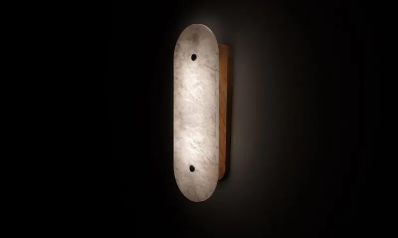 Pamono Hikari Small Iroko Wood Wall Light by Alabastro Italiano> Wall Lights & Sconces