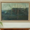Pamono Hildegard Falk, Winter Landscape, 1960s, Oil on Canvas, Framed> Contemporary|Mid-Century