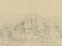 Pamono Historic View of Damascus and Burial Site of a Prophet's Wife, 1869, Paper><noscript><img width=