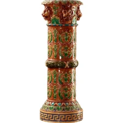 Hot Pamono Historical Pedestal with Lion Decor from Zsolnay, 1890s