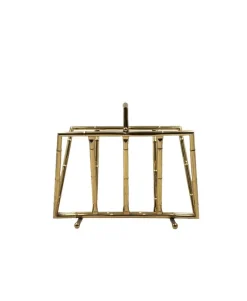 Clearance Pamono Hollywood Regency Bamboo-Effect Brass Magazine Rack from Montagnani, Italy 1970s