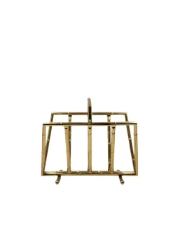 Clearance Pamono Hollywood Regency Bamboo-Effect Brass Magazine Rack from Montagnani, Italy 1970s