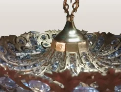 Pamono Hollywood Regency Brass and Crystal Chandelier by Peris Andreu, 1970s