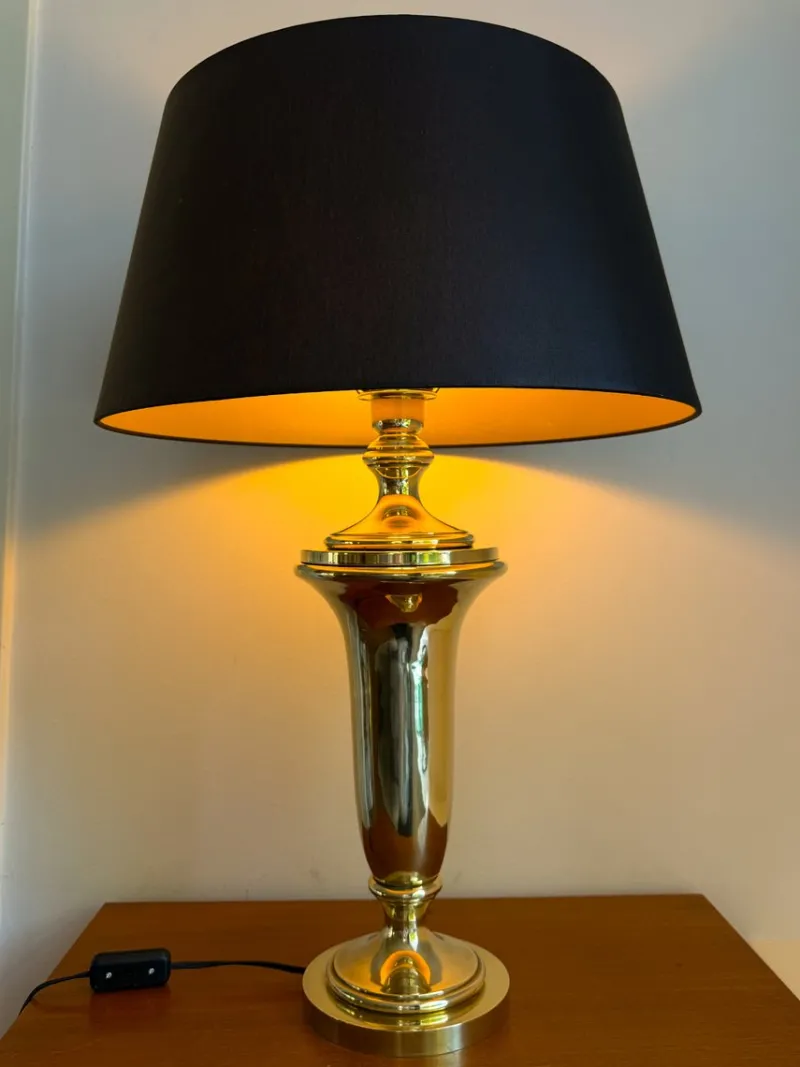 Pamono Hollywood Regency Brass Table Lamp from Krisna, 1970s> Table Lamps