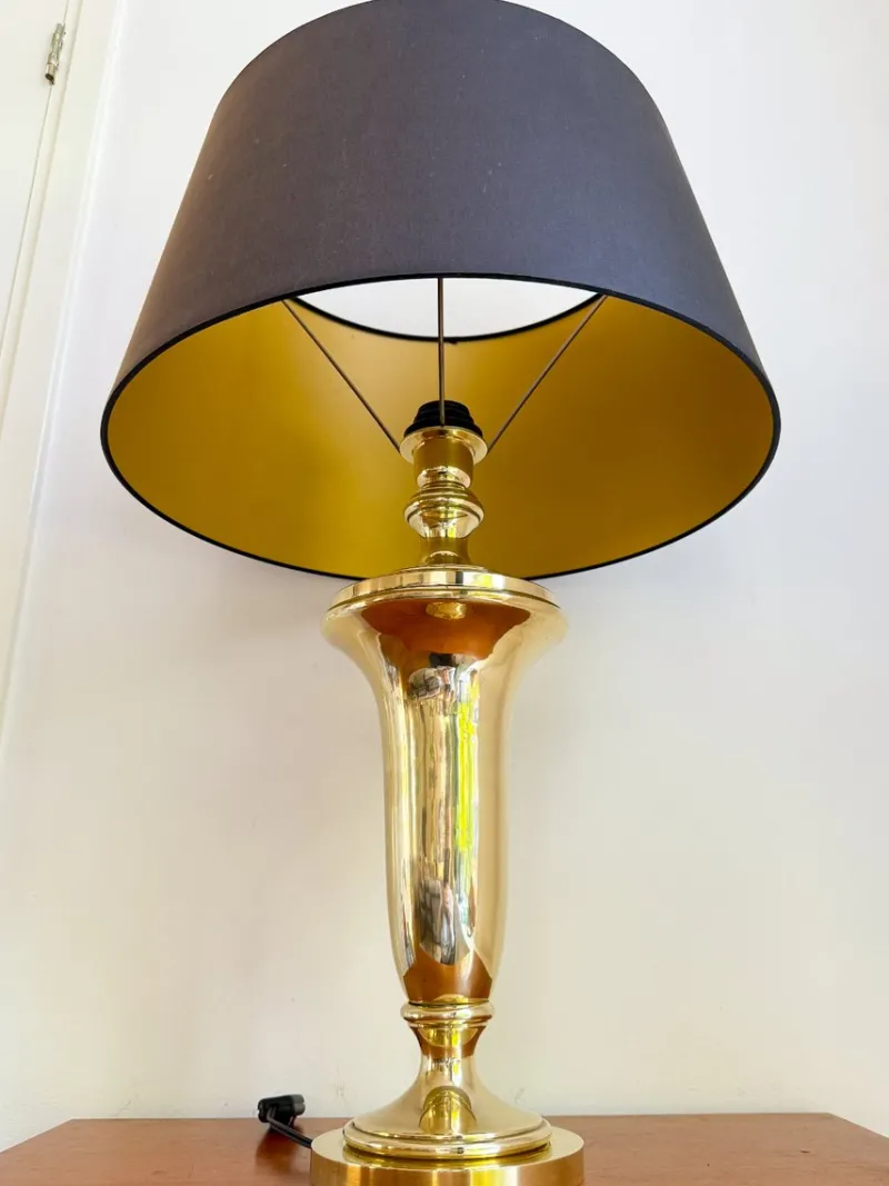 Pamono Hollywood Regency Brass Table Lamp from Krisna, 1970s> Table Lamps