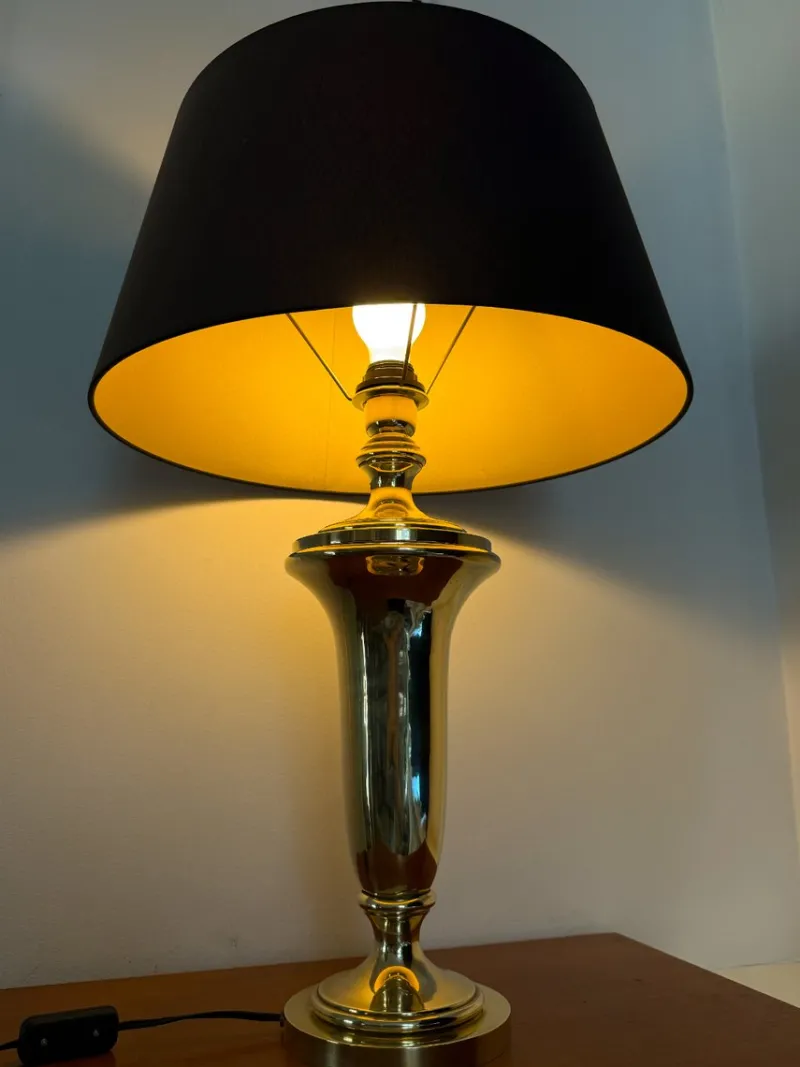 Pamono Hollywood Regency Brass Table Lamp from Krisna, 1970s> Table Lamps