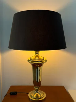 Pamono Hollywood Regency Brass Table Lamp from Krisna, 1970s><noscript><img width=