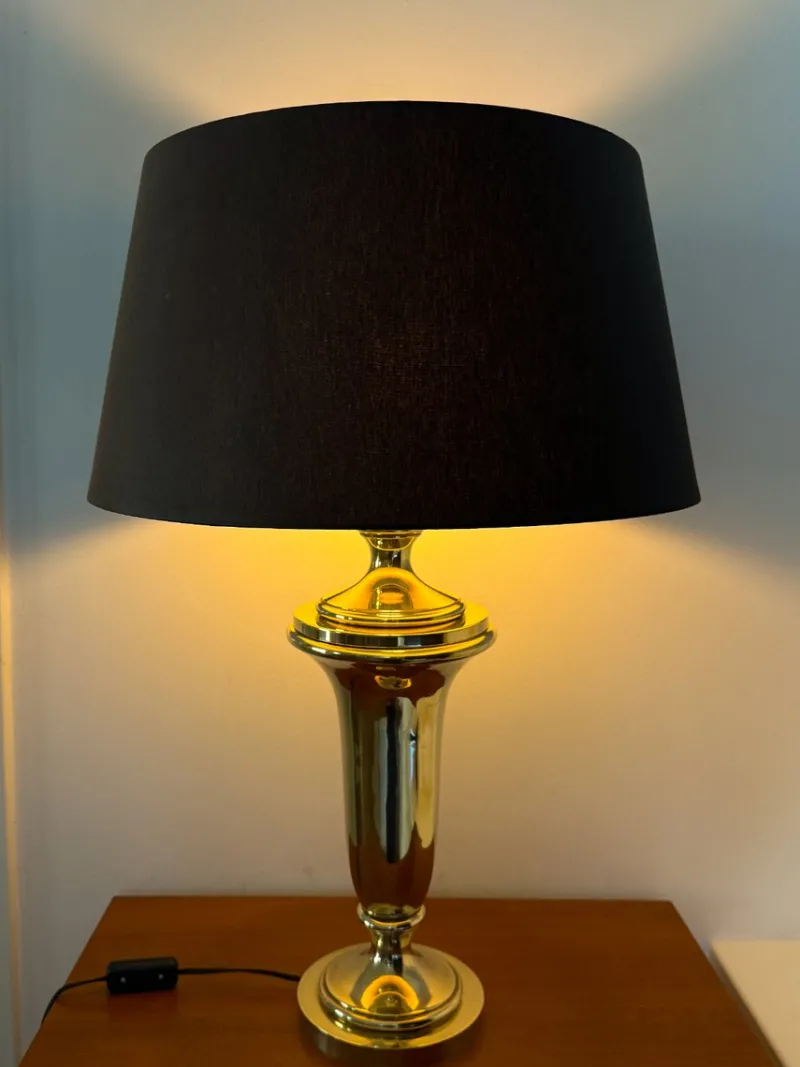 Pamono Hollywood Regency Brass Table Lamp from Krisna, 1970s> Table Lamps