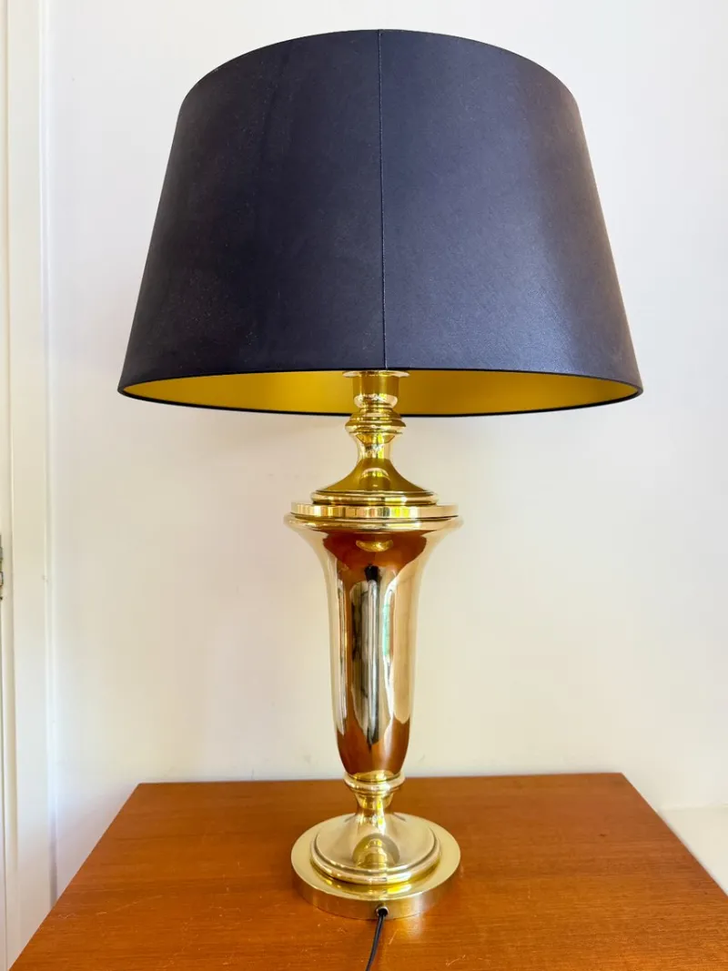 Pamono Hollywood Regency Brass Table Lamp from Krisna, 1970s> Table Lamps