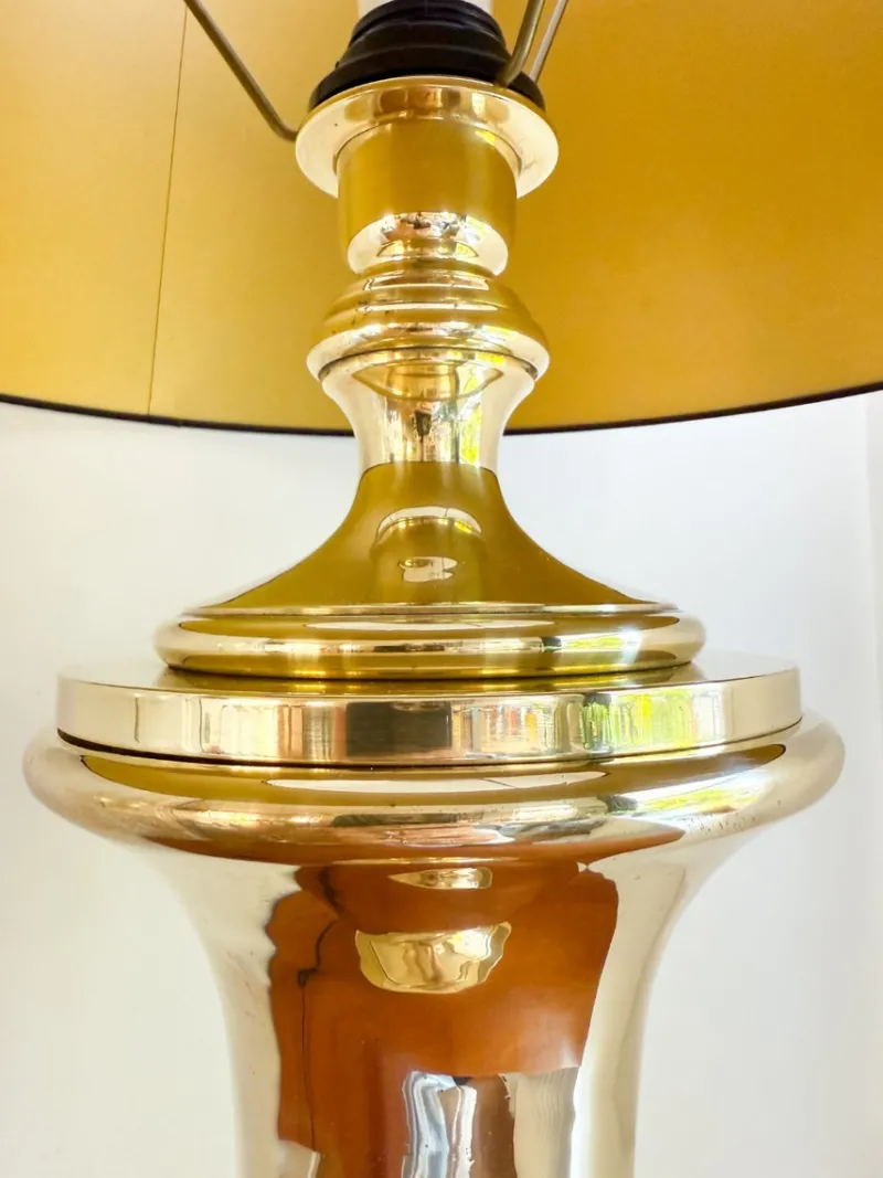 Pamono Hollywood Regency Brass Table Lamp from Krisna, 1970s> Table Lamps