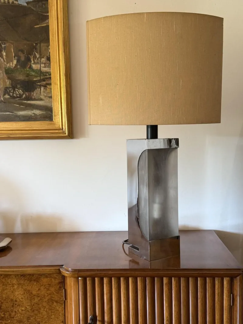 Pamono Hollywood Regency Chromed Table Lamp Base from Luci, Milan, Italy, 1970s> Table Lamps