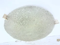 Pamono Hollywood Regency Glass Ceiling Lamp by Kaiser, 1970s> Ceiling Lights