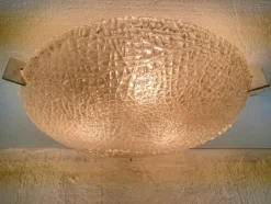 Pamono Hollywood Regency Glass Ceiling Lamp by Kaiser, 1970s><noscript><img width=