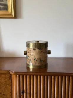 Pamono Hollywood Regency Golden Ice Bucket, France, 1970s> Ice Buckets & Wine Coolers