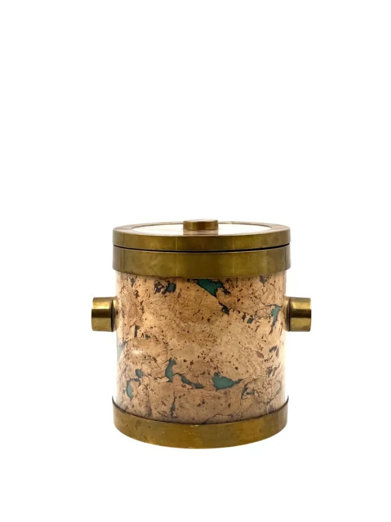 Pamono Hollywood Regency Golden Ice Bucket, France, 1970s> Ice Buckets & Wine Coolers