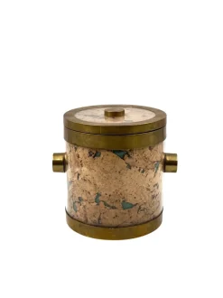 Pamono Hollywood Regency Golden Ice Bucket, France, 1970s><noscript><img width=