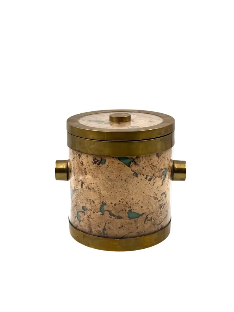 Pamono Hollywood Regency Golden Ice Bucket, France, 1970s> Ice Buckets & Wine Coolers