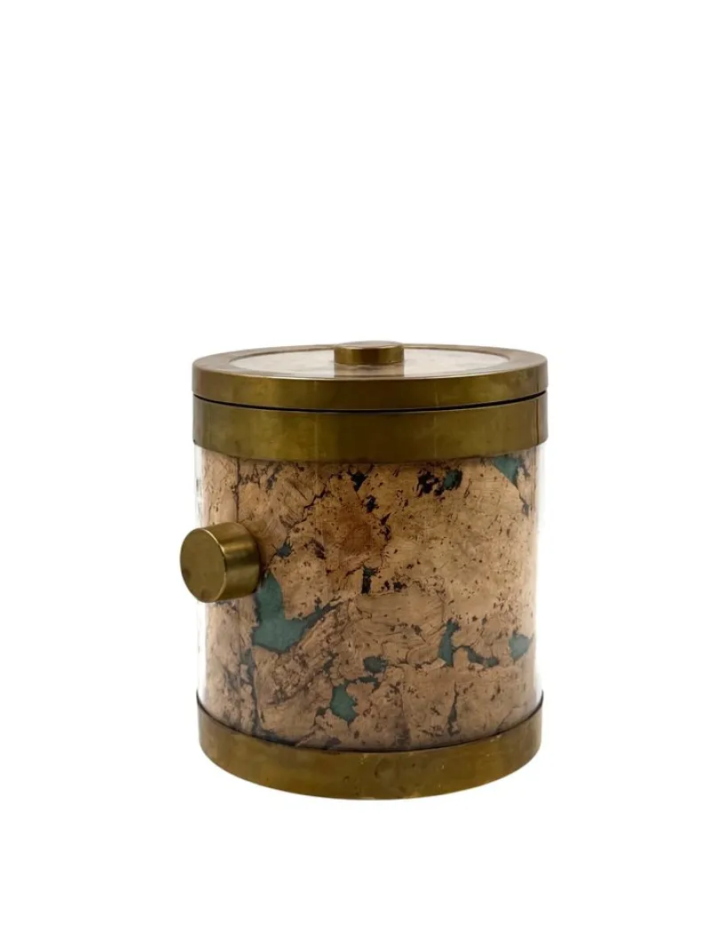 Pamono Hollywood Regency Golden Ice Bucket, France, 1970s> Ice Buckets & Wine Coolers