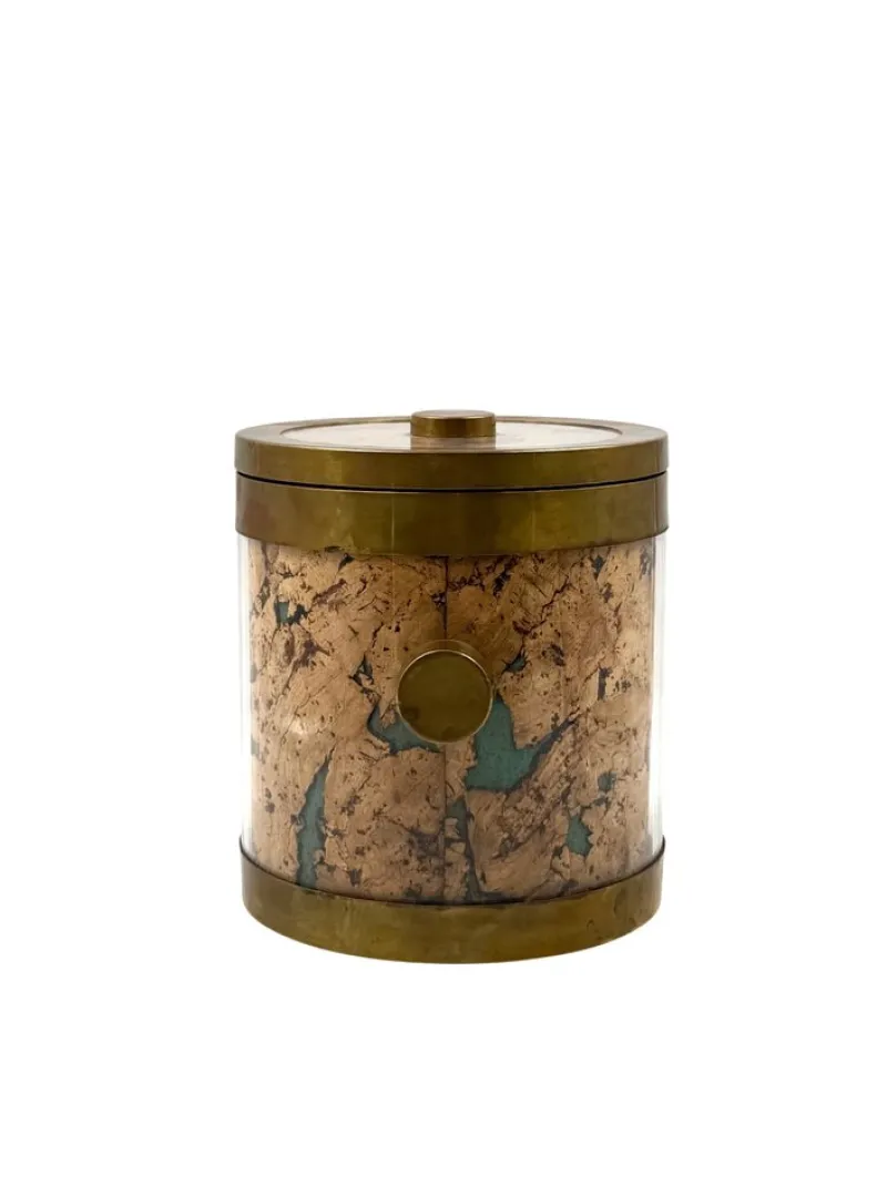 Pamono Hollywood Regency Golden Ice Bucket, France, 1970s> Ice Buckets & Wine Coolers