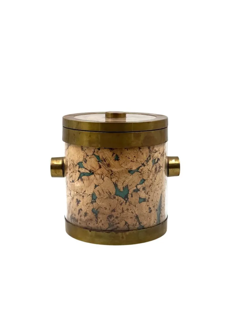 Pamono Hollywood Regency Golden Ice Bucket, France, 1970s> Ice Buckets & Wine Coolers
