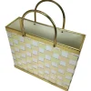 Hot Pamono Hollywood Regency Magazine Racket Holder in Brass and Chrome, Italy, 1970s