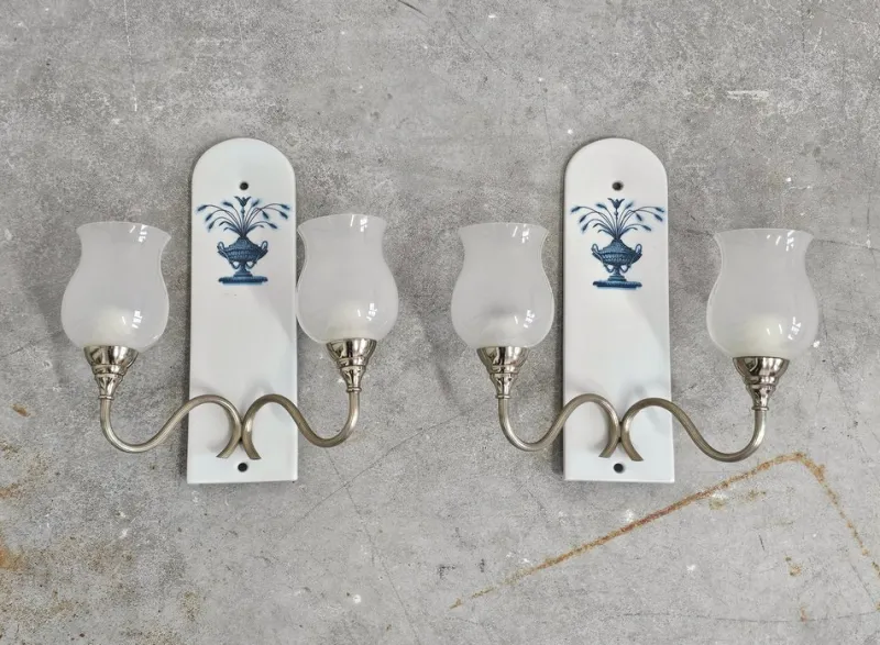 New Pamono Hollywood Regency Porcelain Bathroom from Porcelain De Paris, 1970s, Set of 13