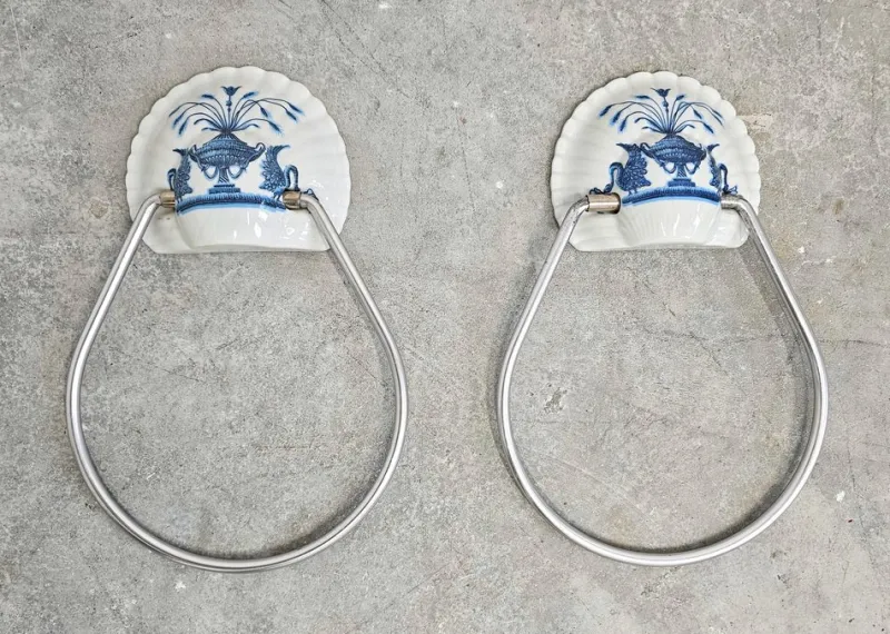 New Pamono Hollywood Regency Porcelain Bathroom from Porcelain De Paris, 1970s, Set of 13