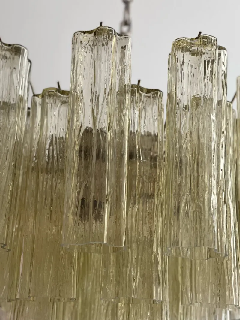 Pamono Honey Murano Glass Chandeliers, Set of 2