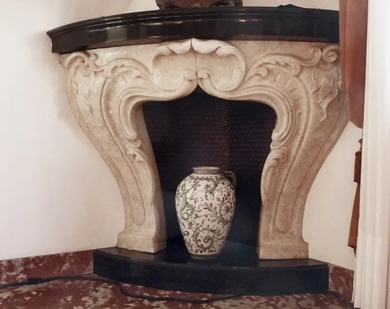 Online Pamono Honey Onyx Fireplace, Belgium, 1940s