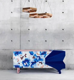 Pamono Honeycomb Blue Sideboard by Royal Stranger><noscript><img width=