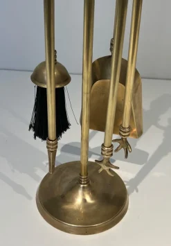 Discount Pamono Horse Head Fire Tools in Brass in the style of the Maison Jansen, 1950s, Set of 5