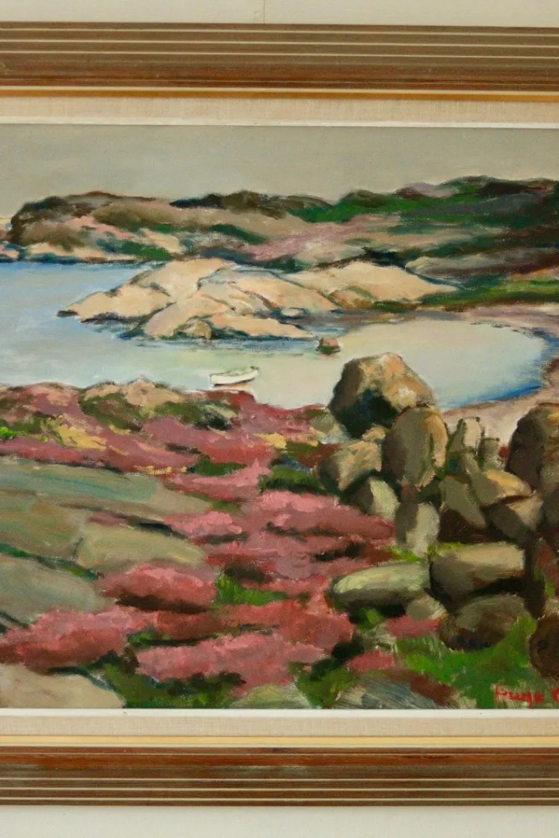 Sale Pamono Hugo Olsson, Grundsund, Mid-20th Century, Oil on Canvas, Framed